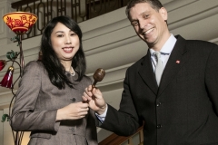 Eric Handler and Stephanie Sato gavel