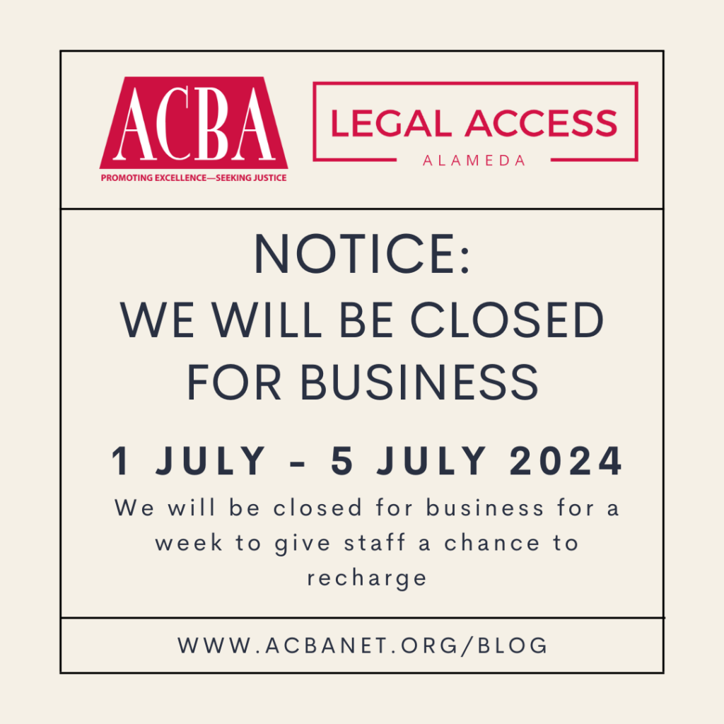 ACBA closed for business 1 July - 5 July